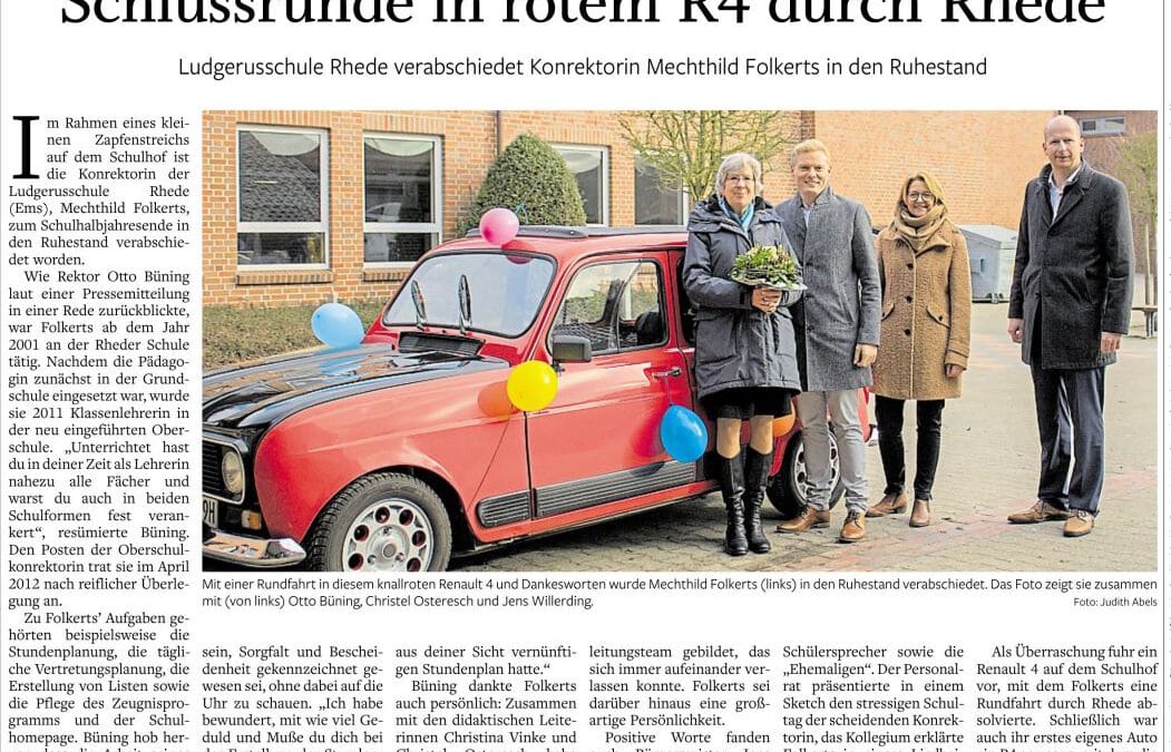 Ems-Zeitung, 21.01.2022 – Verabschiedung Folkerts