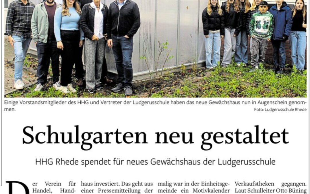 Ems-Zeitung, 05.11.2024 – „Schulgarten neu gestaltet“